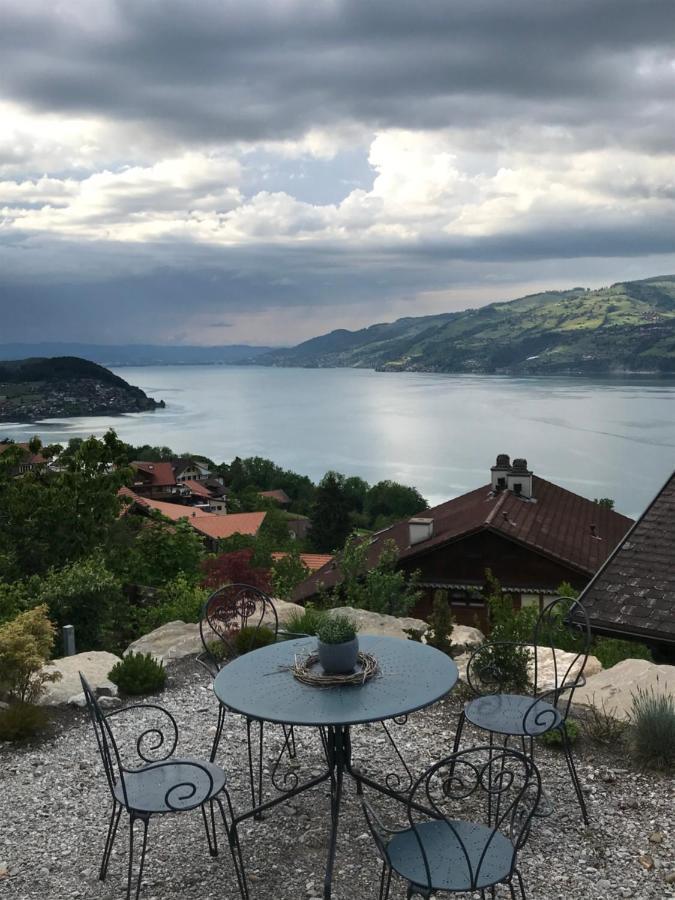 Krattigen Moderne Unterkunft Mit Panoramablick Auf Thunersee מראה חיצוני תמונה