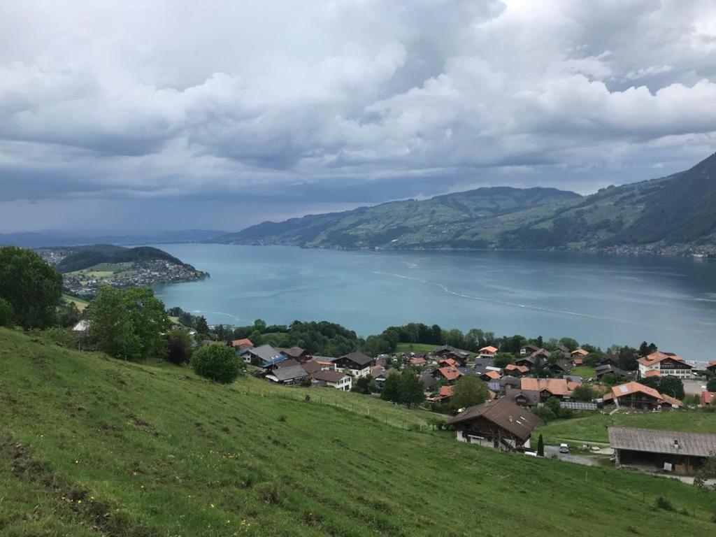 Krattigen Moderne Unterkunft Mit Panoramablick Auf Thunersee מראה חיצוני תמונה